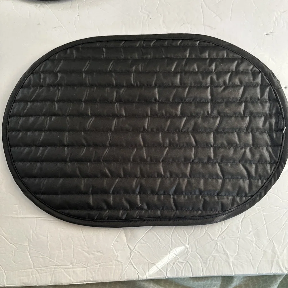 Black Oval Placemats White Trim Set Of 4 Gourmet‎ Graphics Vintage Made In USA